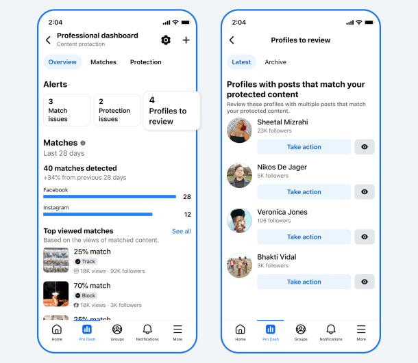 Facebook - wykrywanie kopiowanych treści