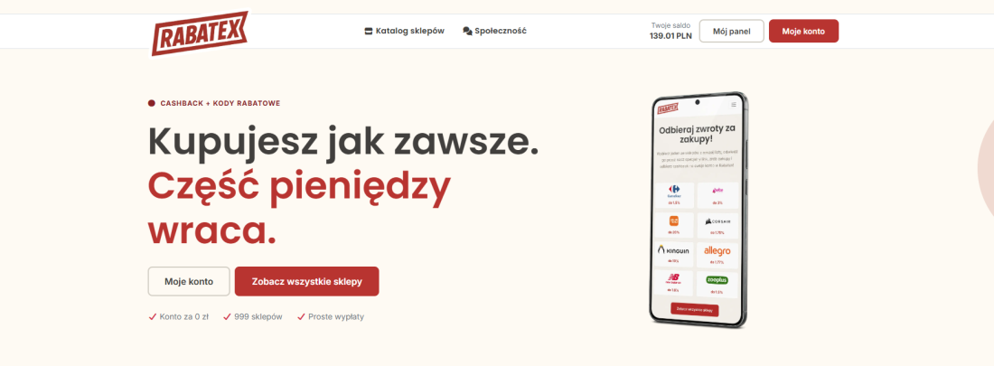 Jak zarabia Rabatex? Cashback oddaje pieniądze klientowi, ale sam również na tym zarabia
